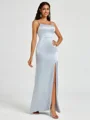 Sheath Spaghetti Straps Floor-Length Silk Like Satin Bridesmaid Dress