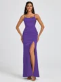 Sheath Spaghetti Straps Floor-Length Silk Like Satin Bridesmaid Dress