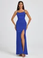 Sheath Spaghetti Straps Floor-Length Silk Like Satin Bridesmaid Dress