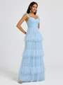 A-line Sweetheart Cascading Ruffles Floor-Length Bridesmaid Dress