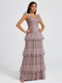 A-line Sweetheart Cascading Ruffles Floor-Length Bridesmaid Dress