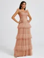 A-line Sweetheart Cascading Ruffles Floor-Length Bridesmaid Dress