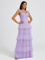 A-line Sweetheart Cascading Ruffles Floor-Length Bridesmaid Dress