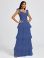 A-line Sweetheart Cascading Ruffles Floor-Length Bridesmaid Dress
