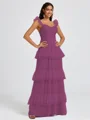 A-line Sweetheart Cascading Ruffles Floor-Length Bridesmaid Dress