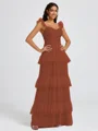 A-line Sweetheart Cascading Ruffles Floor-Length Bridesmaid Dress