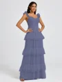 A-line Sweetheart Cascading Ruffles Floor-Length Bridesmaid Dress