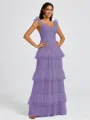 A-line Sweetheart Cascading Ruffles Floor-Length Bridesmaid Dress