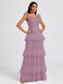 A-line Sweetheart Cascading Ruffles Floor-Length Bridesmaid Dress