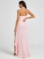 A-line Halter Floor-Length Stretch Crepe Bridesmaid Dress