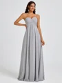 A-line Sweetheart Pleated Floor-Length Chiffon Bridesmaid Dress