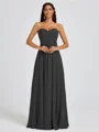 A-line Sweetheart Pleated Floor-Length Chiffon Bridesmaid Dress