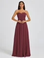A-line Sweetheart Pleated Floor-Length Chiffon Bridesmaid Dress