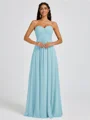 A-line Sweetheart Pleated Floor-Length Chiffon Bridesmaid Dress