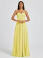 A-line Sweetheart Pleated Floor-Length Chiffon Bridesmaid Dress
