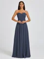 A-line Sweetheart Pleated Floor-Length Chiffon Bridesmaid Dress