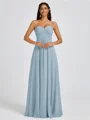 A-line Sweetheart Pleated Floor-Length Chiffon Bridesmaid Dress
