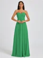A-line Sweetheart Pleated Floor-Length Chiffon Bridesmaid Dress
