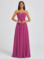 A-line Sweetheart Pleated Floor-Length Chiffon Bridesmaid Dress