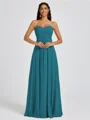 A-line Sweetheart Pleated Floor-Length Chiffon Bridesmaid Dress
