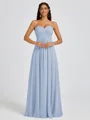 A-line Sweetheart Pleated Floor-Length Chiffon Bridesmaid Dress