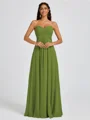 A-line Sweetheart Pleated Floor-Length Chiffon Bridesmaid Dress