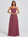 A-line Sweetheart Pleated Floor-Length Chiffon Bridesmaid Dress
