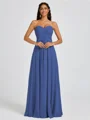 A-line Sweetheart Pleated Floor-Length Chiffon Bridesmaid Dress