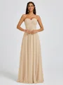 A-line Sweetheart Pleated Floor-Length Chiffon Bridesmaid Dress