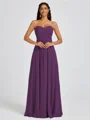 A-line Sweetheart Pleated Floor-Length Chiffon Bridesmaid Dress