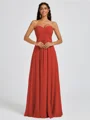 A-line Sweetheart Pleated Floor-Length Chiffon Bridesmaid Dress
