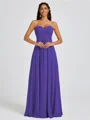 A-line Sweetheart Pleated Floor-Length Chiffon Bridesmaid Dress