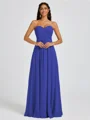 A-line Sweetheart Pleated Floor-Length Chiffon Bridesmaid Dress