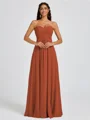 A-line Sweetheart Pleated Floor-Length Chiffon Bridesmaid Dress