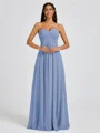 A-line Sweetheart Pleated Floor-Length Chiffon Bridesmaid Dress