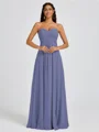 A-line Sweetheart Pleated Floor-Length Chiffon Bridesmaid Dress