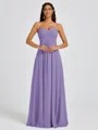 A-line Sweetheart Pleated Floor-Length Chiffon Bridesmaid Dress
