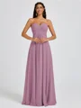 A-line Sweetheart Pleated Floor-Length Chiffon Bridesmaid Dress