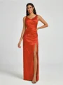 A-line/Princess Silk Like Satin V-neck Sleeveless Floor-Length Bridesmaid Dress
