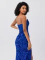 Sheath Sweetheart Sweep Train Velvet Sequins Corset Dress