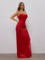Sheath Straight Appliques Lace Floor-Length Corset Dress