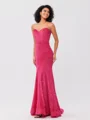 Sheath Sweetheart Sweep Train Velvet Sequins Corset Dress