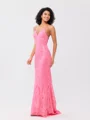 Sheath V-neck Sequin Sweep Train Dress