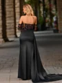 Sheath Sweetheart Long Sleeves Appliques Lace Floor-Length Silk Like Satin Corset Dress