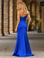 Sheath Spaghetti Straps Rhinestone Sweep Train Silk Like Satin Convertible Dress