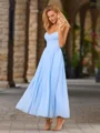 A-line Sweetheart Pleated Ankle-Length Chiffon Dress