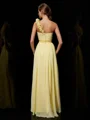 A-line/Princess One-Shoulder Floor-Length Chiffon Bridesmaid Dresses With Flower
