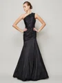 Trumpet/Mermaid One-Shoulder Floor-Length Taffeta Bridesmaid Dresses With Ruffles
