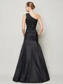 Trumpet/Mermaid One-Shoulder Floor-Length Taffeta Bridesmaid Dresses With Ruffles