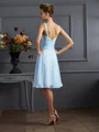 A-line/Princess V-neck Knee-Length Chiffon Bridesmaid Dresses